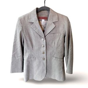 Anne Klein Neutral Pinstripe Blazer